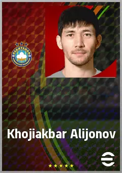 Khojiakbar Alijonov eFootball 2026 player card, 70 OVR RB
