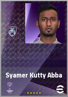 Syamer Kutty Abba eFootball 2026 player card, 70 OVR DMF