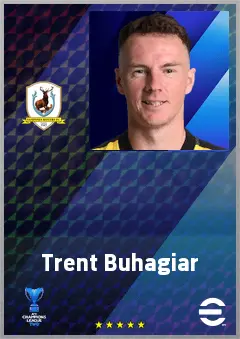 Trent Buhagiar eFootball 2026 player card, 69 OVR RWF
