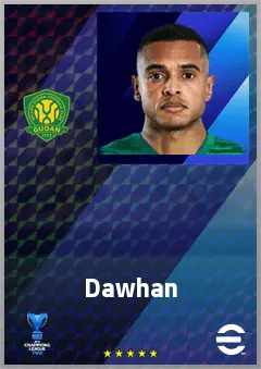Dawhan eFootball 2026 player card, 72 OVR DMF