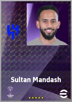 Sultan Mandash eFootball 2026 player card, 69 OVR RWF