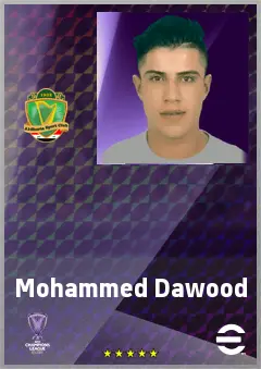 Mohammed Dawood eFootball 2026 player card, 64 OVR RWF