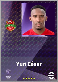Yuri César eFootball 2026 player card, 70 OVR LWF