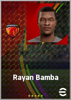 Rayan Bamba eFootball 2026 player card, 65 OVR RB