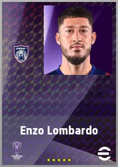 Enzo Lombardo eFootball 2026 player card, 69 OVR LWF