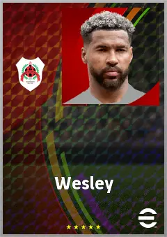Wesley eFootball 2026 player card, 75 OVR LWF