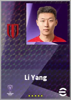 Li Yang eFootball 2026 player card, 70 OVR CB
