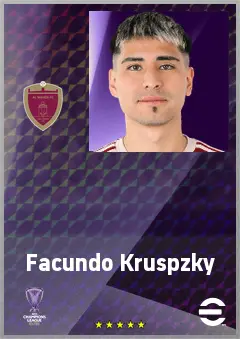 Facundo Kruspzky eFootball 2026 player card, 71 OVR LWF