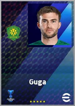 Guga eFootball 2026 player card, 73 OVR CMF
