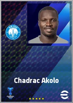 Chadrac Akolo eFootball 2026 player card, 72 OVR CF