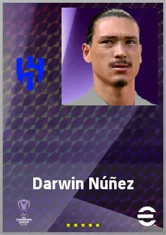 Darwin Núñez eFootball 2026 player card, 78 OVR CF
