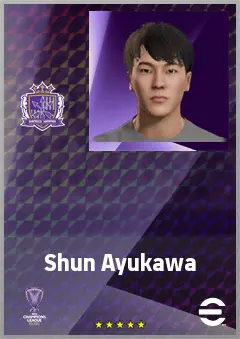 Ayukawa Shun eFootball 2026 player card, 65 OVR SS