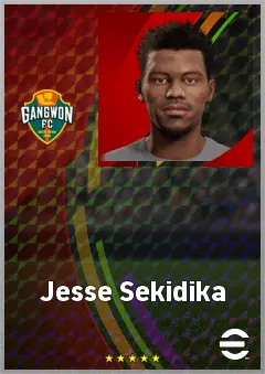 Jesse Sekidika eFootball 2026 player card, 68 OVR LWF