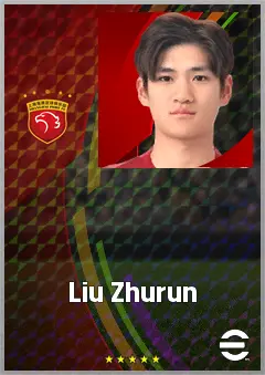 Liu Zhurun eFootball 2026 player card, 69 OVR LWF