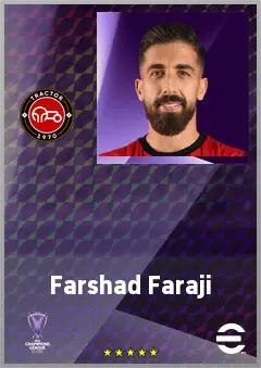 Farshad Faraji eFootball 2026 player card, 67 OVR CB