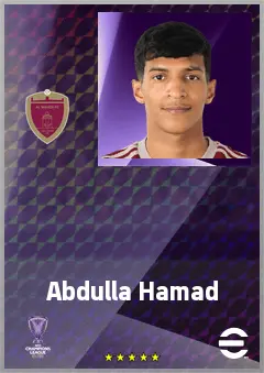 Abdulla Hamad eFootball 2026 player card, 67 OVR CMF