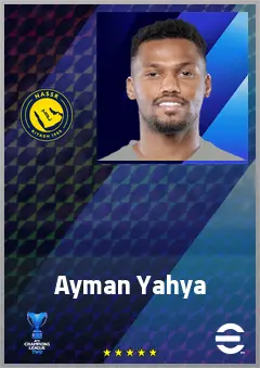 Ayman Yahya eFootball 2026 player card, 70 OVR RWF