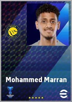 Mohammed Marran eFootball 2026 player card, 65 OVR CF