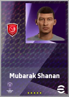 Mubarak Shanan eFootball 2026 player card, 65 OVR RWF