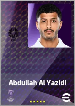 Abdullah Al Yazidi eFootball 2026 player card, 67 OVR RMF