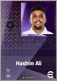Hashim Ali eFootball 2026 player card, 69 OVR RWF