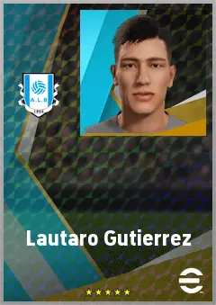 Lautaro Gutierrez eFootball 2026 player card, 70 OVR CF