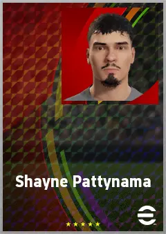 Shayne Pattynama eFootball 2026 player card, 67 OVR LB
