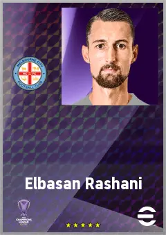 Elbasan Rashani eFootball 2026 player card, 70 OVR LWF