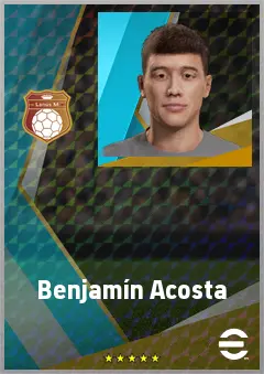 Benjamín Acosta eFootball 2026 player card, 65 OVR RWF