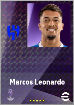 Marcos Leonardo eFootball 2026 player card, 75 OVR CF