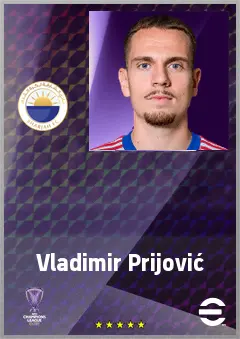 Vladimir Prijović eFootball 2026 player card, 65 OVR LB