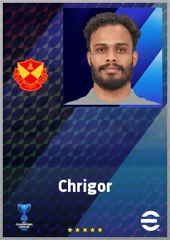 Chrigor eFootball 2026 player card, 70 OVR CF