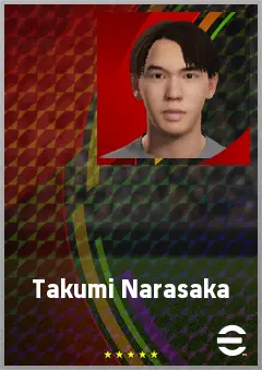 Narasaka Takumi eFootball 2026 player card, 65 OVR CB
