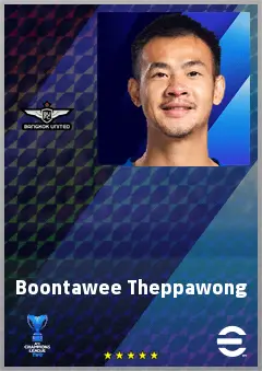 Boontawee Theppawong eFootball 2026 player card, 64 OVR RB