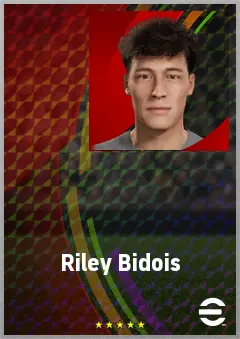 Riley Bidois eFootball 2026 player card, 67 OVR CF