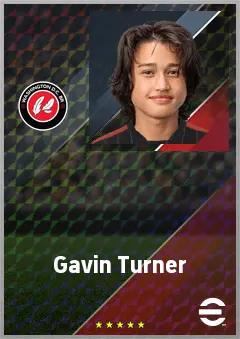 Gavin Turner eFootball 2026 player card, 62 OVR AMF