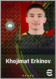 Khojimat Erkinov eFootball 2026 player card, 69 OVR RWF