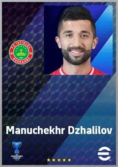 Manuchekhr Dzhalilov eFootball 2026 player card, 67 OVR CF