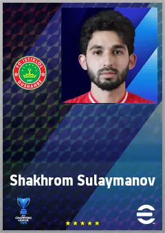Shakhrom Sulaymanov eFootball 2026 player card, 65 OVR AMF