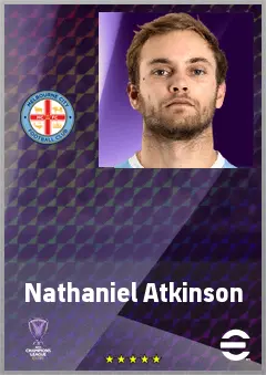 Nathaniel Atkinson eFootball 2026 player card, 70 OVR RB