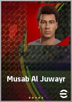 Musab Al Juwayr eFootball 2026 player card, 73 OVR CMF