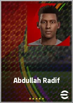 Abdullah Radif eFootball 2026 player card, 66 OVR CF