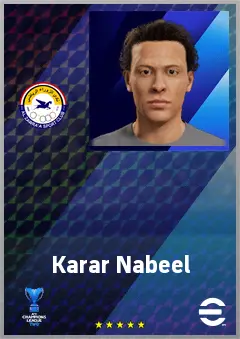 Karar Nabeel eFootball 2026 player card, 67 OVR CMF