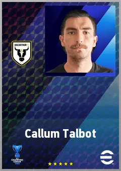 Callum Talbot eFootball 2026 player card, 70 OVR RB