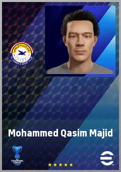 Mohammed Qasim Majid eFootball 2026 player card, 68 OVR AMF