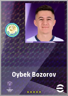 Oybek Bozorov eFootball 2026 player card, 69 OVR LWF