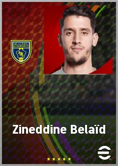 Zineddine Belaïd eFootball 2026 player card, 71 OVR CB