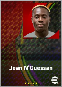 Jean N'Guessan eFootball 2026 player card, 68 OVR CMF