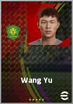 Wang Yu eFootball 2026 player card, 65 OVR DMF
