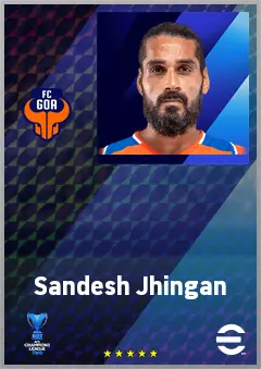 Sandesh Jhingan eFootball 2026 player card, 69 OVR CB